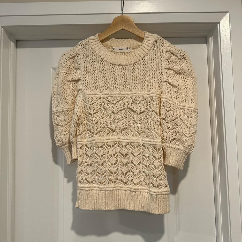 MANGO knit sweater in cream